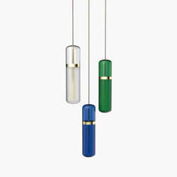Pill | S 36—02 - Polished Brass - Opal / Blue / Green | Lampade sospensione | Empty State