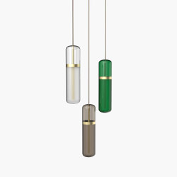 Pill | S 36—02 - Brushed Brass - Opal / Smoked / Green | Suspended lights | Empty State