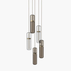 Pill | S 36—03 - Burnished Brass - Opal / Smoked | Suspended lights | Empty State