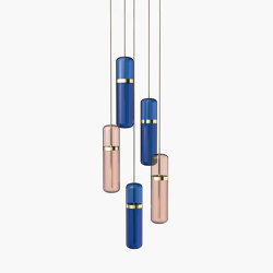 Pill | S 36—03 - Polished Brass - Pink / Blue | Lampade sospensione | Empty State
