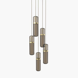 Pill | S 36—03 - Brushed Brass - Smoked | Suspended lights | Empty State