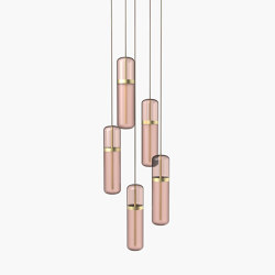 Pill | S 36—03 - Brushed Brass - Pink | Suspended lights | Empty State