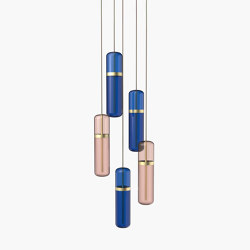 Pill | S 36—03 - Brushed Brass - Pink / Blue | Suspensions | Empty State