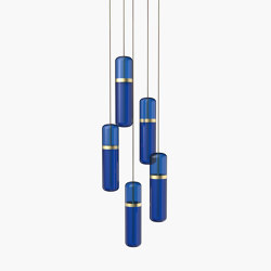 Pill | S 36—03 - Brushed Brass - Blue | Suspended lights | Empty State