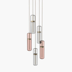 Pill | S 36—03 - Burnished Brass - Opal / Pink | Suspended lights | Empty State