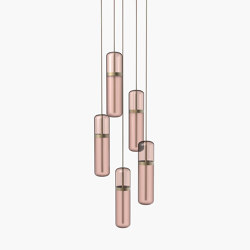 Pill | S 36—03 - Burnished Brass - Pink | Suspended lights | Empty State