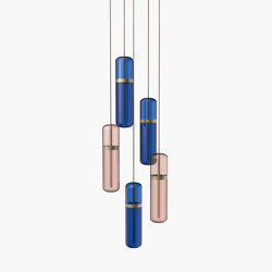 Pill | S 36—03 - Burnished Brass - Pink / Blue | Suspended lights | Empty State