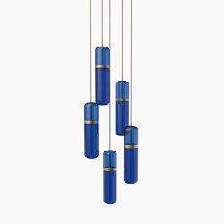Pill | S 36—03 - Burnished Brass - Blue | Suspended lights | Empty State