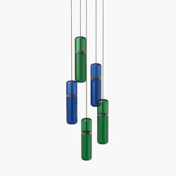 Pill | S 36—03 - Black Anodised - Blue / Green | Suspended lights | Empty State