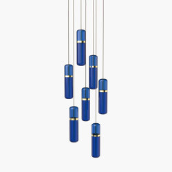 Pill S | 36—04 - Polished Brass - Blue | Lampade sospensione | Empty State