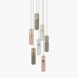 Pill S | 36—04 - Polished Brass - Opal / Pink  / Smoked | Lampade sospensione | Empty State
