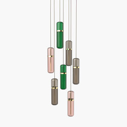 Pill S | 36—04 - Polished Brass - Pink  / Smoked / Green | Suspensions | Empty State