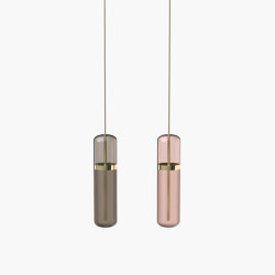 Pill S | 36—05 - Polished Brass - Pink / Smoked | Lampade sospensione | Empty State
