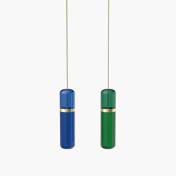 Pill S | 36—05 - Brushed Brass - Blue / Green | Lampade sospensione | Empty State
