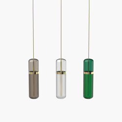 Pill S | 36—06 - Polished Brass - Smoked / Opal / Green | Suspended lights | Empty State