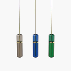 Pill S | 36—06 - Polished Brass - Smoked / Blue / Green | Lampade sospensione | Empty State