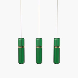 Pill S | 36—06 - Polished Brass - Green | Lampade sospensione | Empty State