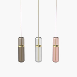 Pill S | 36—06 - Brushed Brass - Smoked / Opal / Pink | Lampade sospensione | Empty State