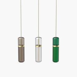 Pill S | 36—06 - Brushed Brass - Smoked / Opal / Green | Lampade sospensione | Empty State