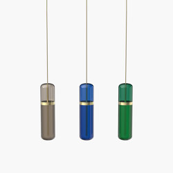 Pill S | 36—06 - Brushed Brass - Smoked / Blue / Green | Lampade sospensione | Empty State