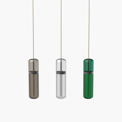 Pill S | 36—06 - Black Anodised - Smoked / Opal / Green | Suspended lights | Empty State