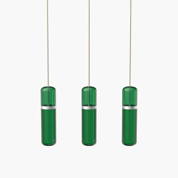 Pill S | 36—06 - Silver Anodised - Green | Suspended lights | Empty State