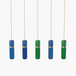 Pill S | 36—07 - Brushed Brass - Blue / Green | Lampade sospensione | Empty State