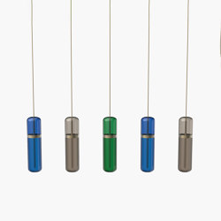 Pill S | 36—07 - Burnished Brass - Blue / Smoked / Green | Suspended lights | Empty State