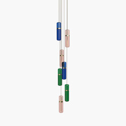 Pill S | 36—08 - Polished Brass - Blue / Pink / Green | Lampade sospensione | Empty State