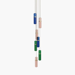 Pill S | 36—08 - Brushed Brass - Blue / Pink / Green | Lampade sospensione | Empty State
