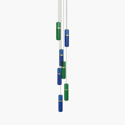 Pill S | 36—08 - Brushed Brass - Blue / Green | Lámparas de suspensión | Empty State