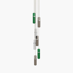 Pill S | 36—08 - Silver Anodised - Green / Smoked / Opal | Suspended lights | Empty State