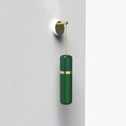 Pill S | 36—09 - Polished Brass - Green | Appliques murales | Empty State