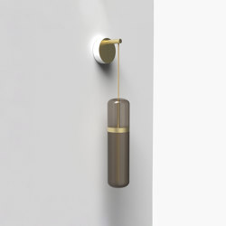 Pill S | 36—09 - Brushed Brass - Smoked | Appliques murales | Empty State