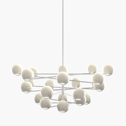 Ball & Hoop | S 19—11 - Silver Anodised - Opal | Suspended lights | Empty State