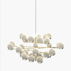 Ball & Hoop | S 19—12 - Polished Brass - Opal | Lampade sospensione | Empty State