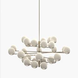 Ball & Hoop | S 19—12 - Burnished Brass - Opal | Suspended lights | Empty State