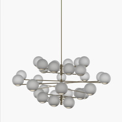 Ball & Hoop | S 19—12 - Burnished Brass - Frosted | Suspended lights | Empty State