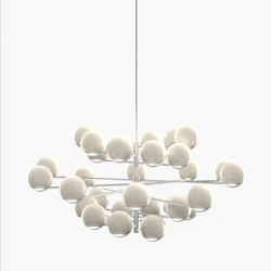 Ball & Hoop | S 19—12 - Silver Anodised - Opal | Suspended lights | Empty State
