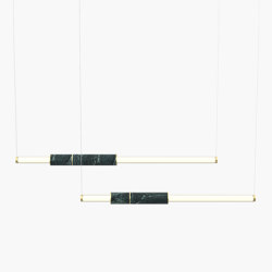 Light Pipe | S 58—10 - Brushed Brass - Green | Suspended lights | Empty State