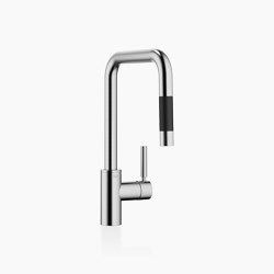 META SQUARE - Single-lever mixer Pull-down with spray function - Brushed Chrome | Kitchen taps | Dornbracht