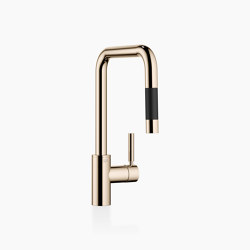 META SQUARE - Single-lever mixer Pull-down with spray function - Champagne (22kt Gold) | Kitchen taps | Dornbracht