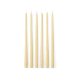 Spire Smooth Tapered Candle, H38, Ivory, Set Of 6