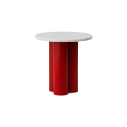 Dit Table Bright Red White Carrara | Side tables | Normann Copenhagen