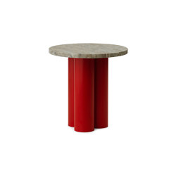 Dit Table Bright Red Travertine Silver | Beistelltische | Normann Copenhagen