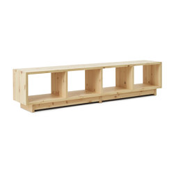 Plank Bookcase Low Pine | Shelving | Normann Copenhagen