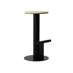 Pole Barstool 75 cm Pine/Black | Bar stools | Normann Copenhagen