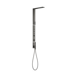 AXOR ShowerComposition Shower panel with thermostat, overhead shower 110/220 1jet and shoulder shower | Polished Black Chrome | Shower controls | AXOR