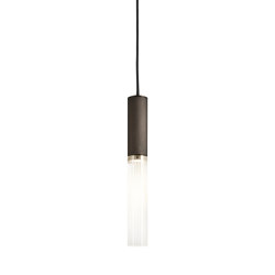 Flume | 50 Pendant - Bronze & Frosted Reeded Glass | Lampade sospensione | J. Adams & Co