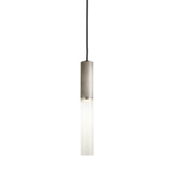 Flume | 50 Pendant - Satin Nickel & Frosted Reeded Glass | Lampade sospensione | J. Adams & Co